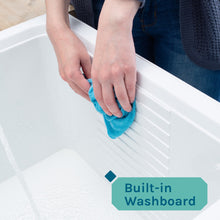 Cargar imagen en el visor de la galería, Tehila White Vanity Cabinet and White Utility Sink with Stainless Steel Finish High-Arc Pull-Down Faucet