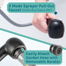 Cargar imagen en el visor de la galería, Tehila White Vanity Cabinet and White Utility Sink with Black Finish Pull-Out Faucet