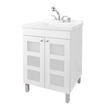 Carregar imagem no visualizador da galeria, Tehila White Vanity Cabinet and White Utility Sink with Chrome Finish Pull-Out Faucet