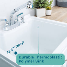 Carregar imagem no visualizador da galeria, Tehila White Vanity Cabinet and White Utility Sink with Chrome Finish Pull-Out Faucet