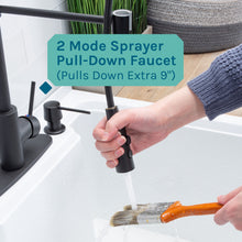 Carregar imagem no visualizador da galeria, Tehila White Vanity Cabinet and White Utility Sink with Black Finish High-Arc Coil Pull-Down Faucet