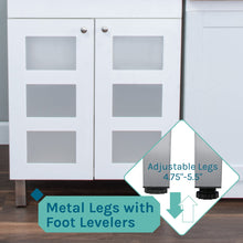 Cargar imagen en el visor de la galería, Tehila White Vanity Cabinet and White Utility Sink with Stainless Steel Finish High-Arc Coil Pull-Down Faucet