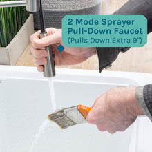 Cargar imagen en el visor de la galería, Tehila White Vanity Cabinet and White Utility Sink with Stainless Steel Finish High-Arc Coil Pull-Down Faucet