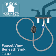 Cargar imagen en el visor de la galería, Tehila Space Saver Freestanding White Utility Sink with Black Finish Pull-Out Faucet