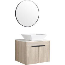 Carregar imagem no visualizador da galeria, 24" Modern Design Float Bathroom Vanity With Ceramic Basin Set, Wall Mounted White Oak Vanity With Soft Close Door, KD-PackingD-Packing Pieces