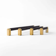 Cargar imagen en el visor de la galería, Bold, Solid Brass Black & Gold Knurled Cabinet Pulls