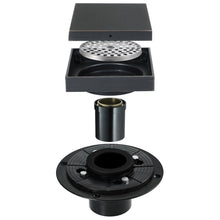 Load image into Gallery viewer, Oil rubbered bronze brass shower drain 4 inch square with ABS base