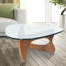 Carregar imagem no visualizador da galeria, Light walnut Triangle coffee table Wood Base for living room