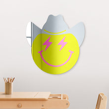 Cargar imagen en el visor de la galería, Happy Face with Cowboy Hat and Lightning Bolt Eyes