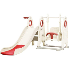 Carregar imagem no visualizador da galeria, 4 in 1 Toddler Slide and Swing Set, Kids Playground Climber Slide Playset with Basketball Hoop,Freestanding Combination for babies