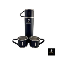 Load image into Gallery viewer, SELZALOT Stainless Steel Vacuum Flask Set, 500ML Gift Set, Black, Thickened Food Grade 304 Stainless Steel, Durable Insulation, Ergonomic Design, with 3 Cups