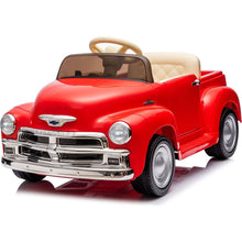 Carregar imagem no visualizador da galeria, 12V Kids Ride On truck car w/parents control, Licensed Chevrolet 3100 pickup,electric car for kid,Vintage modeling,3 speeds,LED Lights,Bluetooth,USB,High-power up to 3.11 MPH,age 3+