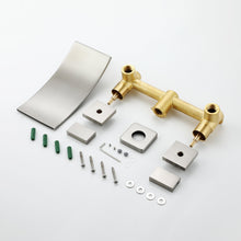 Load image into Gallery viewer, Brushed Nickel Wall Mount Waterfall Bathroom Sink Faucet with Overflow Brass Pop-Up Drain