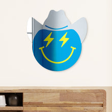 Cargar imagen en el visor de la galería, Happy Face with Cowboy Hat and Lightning Bolt Eyes