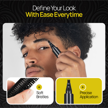 Load image into Gallery viewer, Beard Filler Pen kit Black Beard Pen with Brush Waterproof and Sweat Proof Barber Styling Pencil Long Lasting Marker Filler for Men Beard Grooming Kit Barber Accessories Beard Products