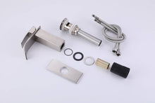 Carregar imagem no visualizador da galeria, Brushed nickel or matte black or brushed gold waterfall Bathroom Faucet brass with plate and brass pop up drain