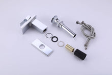 Cargar imagen en el visor de la galería, Chrome waterfall 3 LED light single handle brass bathroom faucet with pop up brass drain