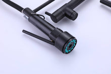 Cargar imagen en el visor de la galería, Matte Black High Arc brass Kitchen Sink Faucet Pull Down metal Spray with deck plate and lock ring