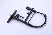 Cargar imagen en el visor de la galería, Matte Black High Arc brass Kitchen Sink Faucet Pull Down metal Spray with deck plate and lock ring