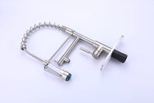 Carregar imagem no visualizador da galeria, Brushed nickel High Arc brass Kitchen Sink Faucet Pull Down metal Spray with deck plate and lock ring