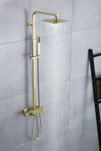 Load image into Gallery viewer, Luxurious Brushed Gold Or Matte black Wall-Mounted Thermostatic Rain Exposed Shower Set with Tub Spout