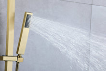 Load image into Gallery viewer, Luxurious Brushed Gold Or Matte black Wall-Mounted Thermostatic Rain Exposed Shower Set with Tub Spout