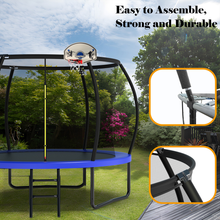 Load image into Gallery viewer, 10FT Recreational Trampoline with Enclosure for Kids Adults, ASTM Approved, Outdoor Trampoline with Wind Stakes and Ladder for Kids Apex Series, 10 FOOT Trampoline