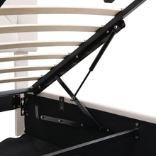 Load image into Gallery viewer, Full Size Upholstered Bed with Hydraulic Storage System and LED Light, Modern Platform Bed with Button-tufted Design Headboard, Beige