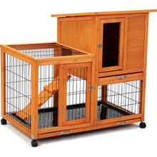 Load image into Gallery viewer, Detachable Rabbit Hutch with Removable Tray and Rolling Casters, Orange