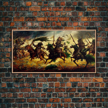 Load image into Gallery viewer, Depiction Of An Ancient Battle, Cool Office Mancave Decor, Wall Decor, Ready To Hang Framed Canvas Print, Oversize Wall Art