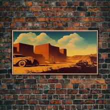 Carregar imagem no visualizador da galeria, Abandoned Art, 1940s Abandoned pueblo style villa, Wall Decor, Ready To Hang Framed Canvas Print, Oversize Wall Art