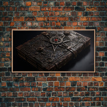 Carregar imagem no visualizador da galeria, A Book Of Spells Framed Canvas Print, Halloween Wall Art, Halloween Decor, Canvas Wall Art With Frame, Spellbook Art