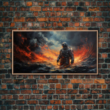 Carregar imagem no visualizador da galeria, Framed Canvas Print - Marooned - Astronaut Stranded on an Alien Planet, Scifi Wall Art, Science Fiction, Dystopian Space Travel Art