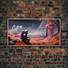 Carregar imagem no visualizador da galeria, Framed Canvas Print - Stranded - Astronaut Stranded on an Alien Planet, Scifi Wall Art, Science Fiction, Dystopian Space Travel Art
