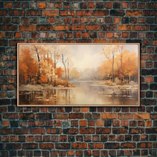 Carregar imagem no visualizador da galeria, Fall Centerpiece Landscape Painting Canvas Print, Autumn Decor, Fall Centerpiece, Fall Home Decor, Fall Wall Decor, Fall Home Decor