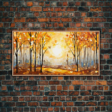 Load image into Gallery viewer, Beautiful Fall Decor Framed Canvas Print, Autumn Decor, Fall Wall Art, Above Mantle Wall Art, Art For Mantle Wall Art