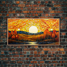 Carregar imagem no visualizador da galeria, Abstract Nature Fall Wall Art, Fall Home Decor, Autumn Wall Art, Fall Leaves, Farmhouse Fall Decor, Canvas Wall Art, Panoramic Art