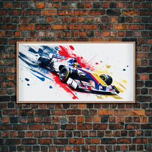 Carregar imagem no visualizador da galeria, Formula 1 Race Car Graffiti Art, Framed Canvas Print, Wall Art, Mancave Art, F1 Splatter Art