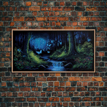 Load image into Gallery viewer, Enchanted Forest Painting, Fantasy Art, Fairy House, Fantasy, Woodland Decor, Woods, Forest, Fairy Forest with Blue Butterflies