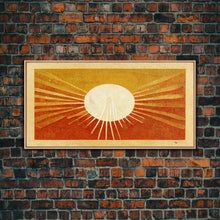 Carregar imagem no visualizador da galeria, Abstract Midcentury Modern Sunburst, Canvas Print, Art Deco Style wall art, sun with sun rays, sun burst, boho style, ready to hang
