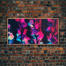 Carregar imagem no visualizador da galeria, Abstract Flowers Wall Decor, Floral Wall Art, Nature Print, Panoramic Wall Decor, Canvas Print, Wall Art, Framed Canvas Art