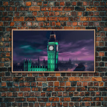 Load image into Gallery viewer, Big Ben Wall Art, London Landscape, Cityscape Wall Art, England Wall Decor, Panoramic Wall Decor, Canvas Print, Wall Art, Framed Canvas Art