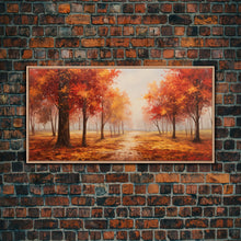 Carregar imagem no visualizador da galeria, Fall Decor, Beautiful Forest In Early Autumn, Landscape Framed Canvas Print Painting, Wall Art, Wall Decor, Autumn Decor, Farmhouse Decor