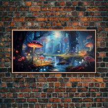 Carregar imagem no visualizador da galeria, Fantasy Art, Dark Fantasy Forest Framed Canvas Print, Elven Decor, Magical Forest, RPG Game Art, Game Room Art, Witchy Decor, Wall Art
