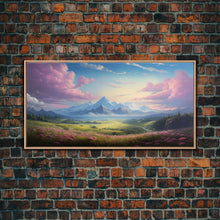 Load image into Gallery viewer, Beautiful Mountain Painting Canvas Print, Landscape Oil Painting, Minimalist Modern Art, Canvas Painting, Framed Mountain Art Print