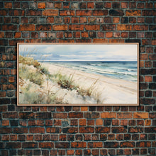 Carregar imagem no visualizador da galeria, Framed Ocean Art, Beach Wall Art, Canvas Print, Framed Wall Art, Living Room Wall Decor, Abstract Landscape Art, Beach Painting