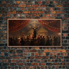 Load image into Gallery viewer, The Cursed Circus, Unique Halloween Art, Framed Canvas Print, Halloween Poster Art, Horror Prints
