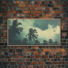 Carregar imagem no visualizador da galeria, A Florida Rain Storm, Framed Canvas Print, Liminal Art, Liminal Spaces, Framed Wall Art, Game Room Decor, Dark Moody Art