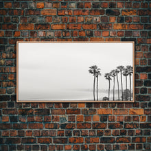 Load image into Gallery viewer, Black And White Miami Rain Storm, Framed Canvas Print, Liminal Art, Liminal Spaces, Framed Wall Art, Office Decor, Dark Moody Art