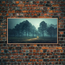 Carregar imagem no visualizador da galeria, Gloomy Spooky Forest, ready to hang canvas print wall art, Lakehouse Cabin Wall Decor